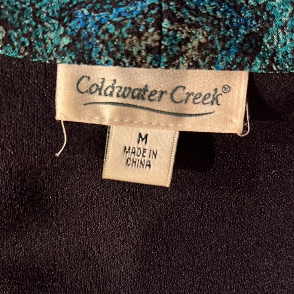 Coldwater Creek cardigan jacket. Chevron blue, green & black. Medium. GUC - Picture 7 of 9